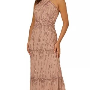 Adrianna Papell One Shoulder Pink Dress